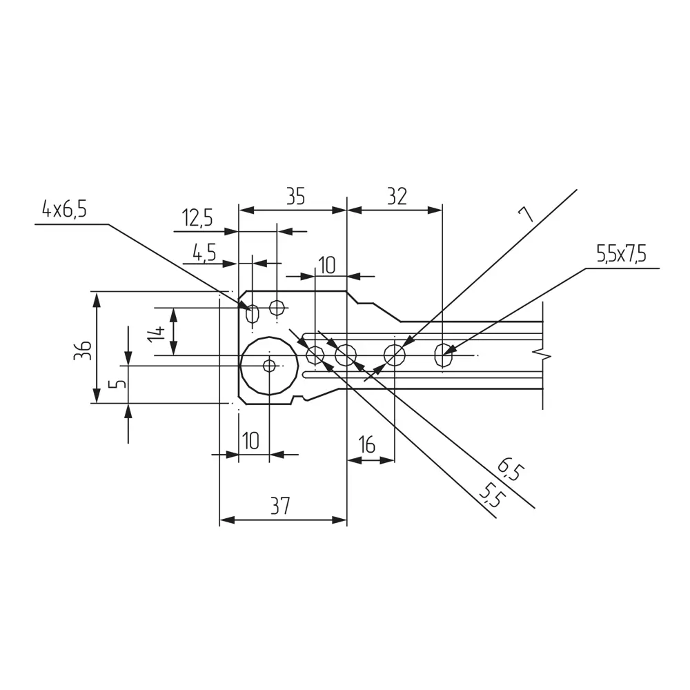 Направляющие роликовые l500 мм, сталь, цвет белый 82923609 STLM-2086327 Santreyd  - Вид №3