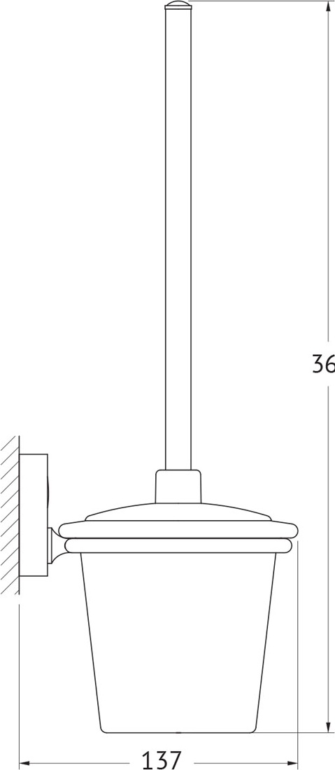 LUX 057 Держатель с туалетным ершом с крышкой FBS Luxia - Вид №1
