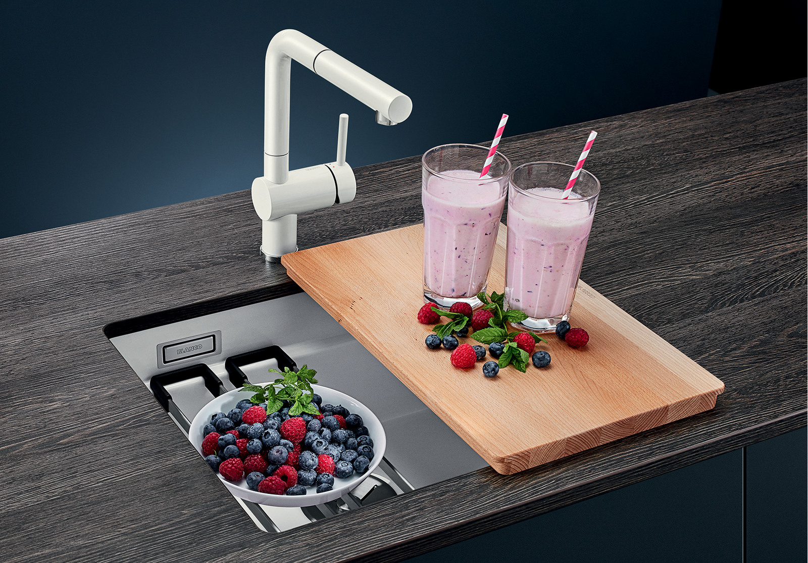 525149 Кухонная мойка Blanco Etagon 500-U Ceramic PuraPlus белый  Blanco Etagon Белый - Вид №1