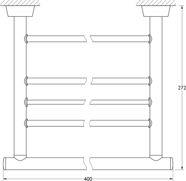VIZ 040 Полка для полотенец со штангой 40 cm FBS Vizovice - Вид №1