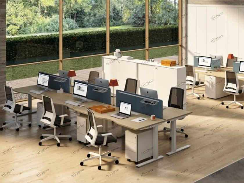 Bralco Несколько рабочих станций из меламина с разделительными панелями Winglet sun-id-1380730