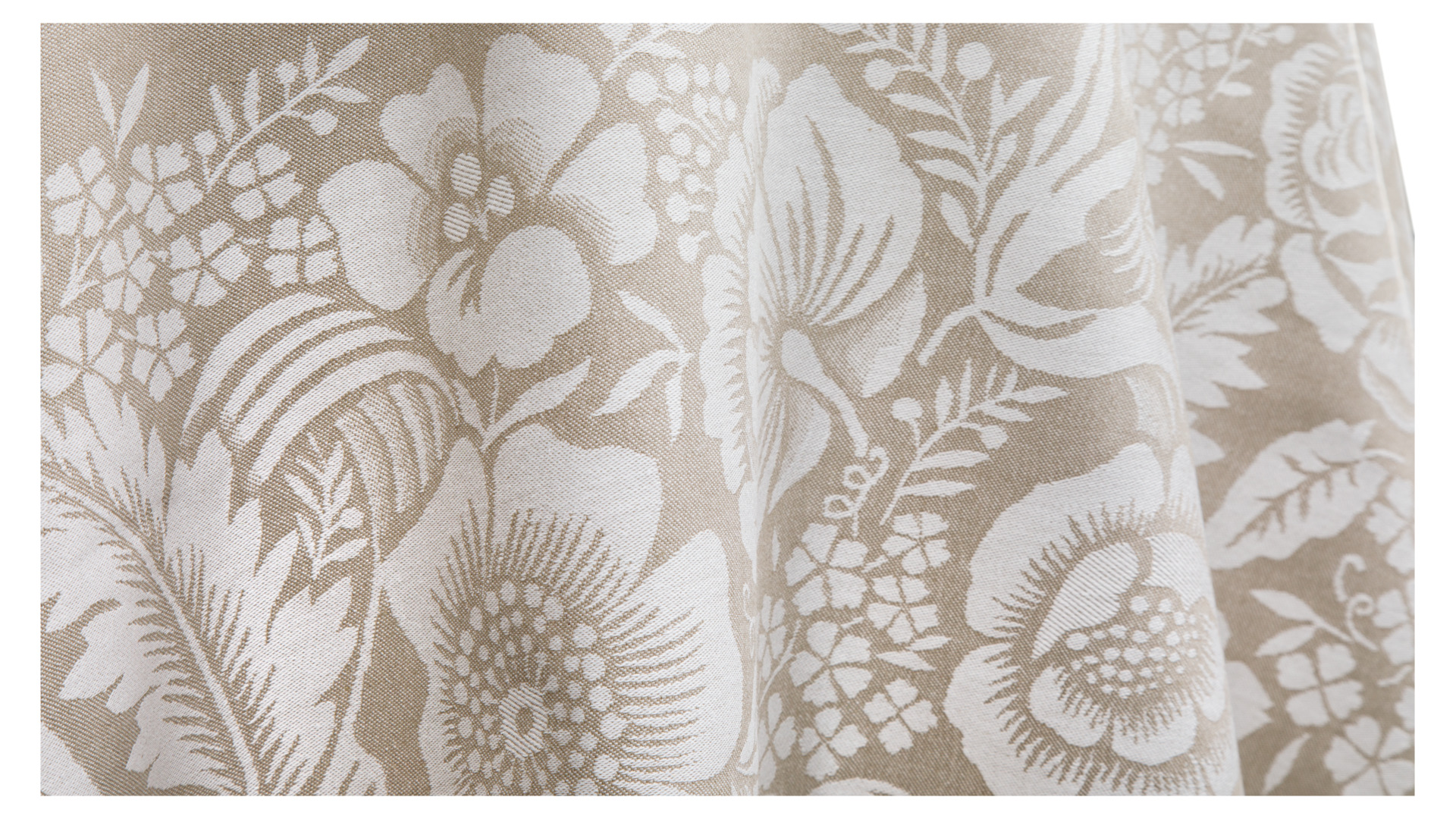 10652887 Яковлевский жаккард Скатерть круглая Яковлевский Жаккард Лесной Букет d178см бежевая, хлопок Ткань  - Вид №1