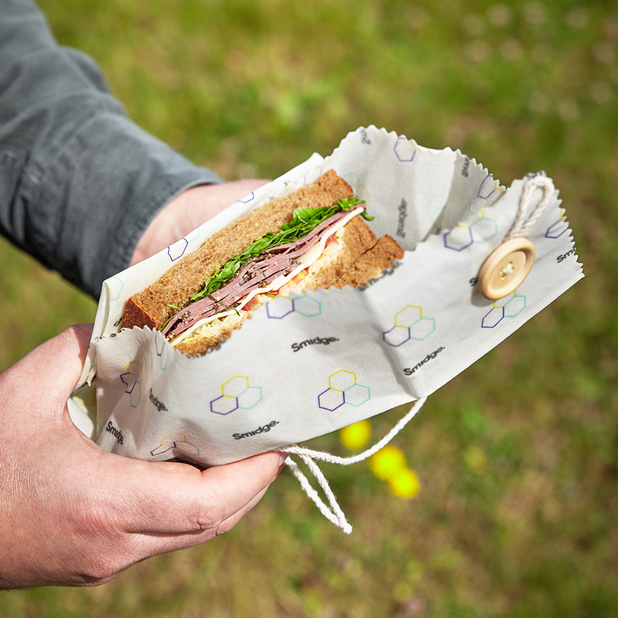 SMID83H Обертка для сэндвича многоразовая honeycomb 35х35 см, пчелиный воск Smidge  - Вид №1