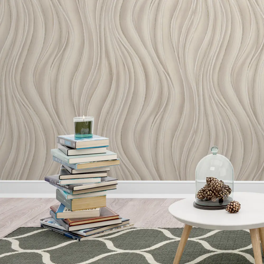 Обои флизелиновые Московская обойная фабрика бежевые 1.06 м 4159-3 Гольфстрим STLM-2201528 - Вид №2