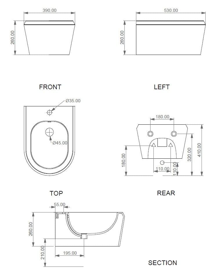 Керамическое подвесное биде GSG Ceramic Design Cruise ARCH-00145348 - Вид №6