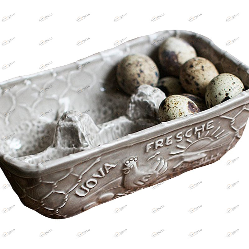 009154 Лоток для хранения яиц Керамический Happy Station 