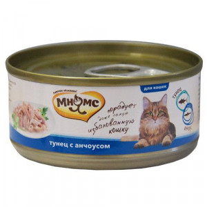 ПР0030897 Корм для кошек Тунец с анчоусами в нежном желе конс. 70г МНЯМС