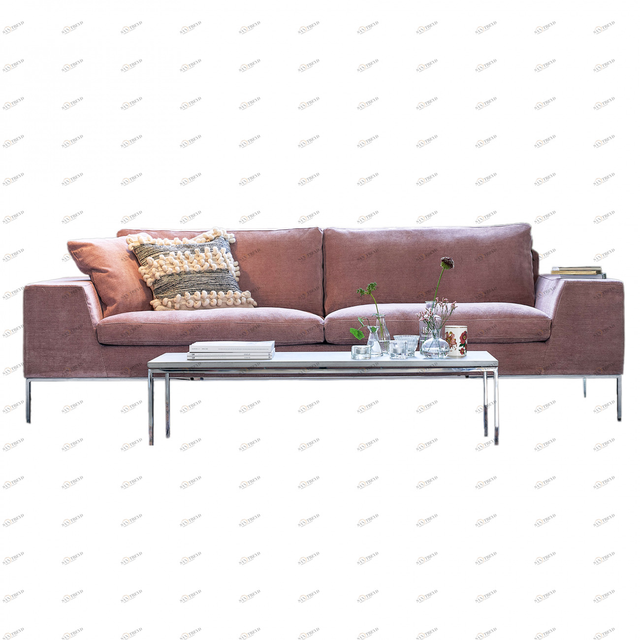 Диван Justus прямой розовый SITS ДИЗАЙНЕРСКИЕ, JUSTUS 192453 Розовый 