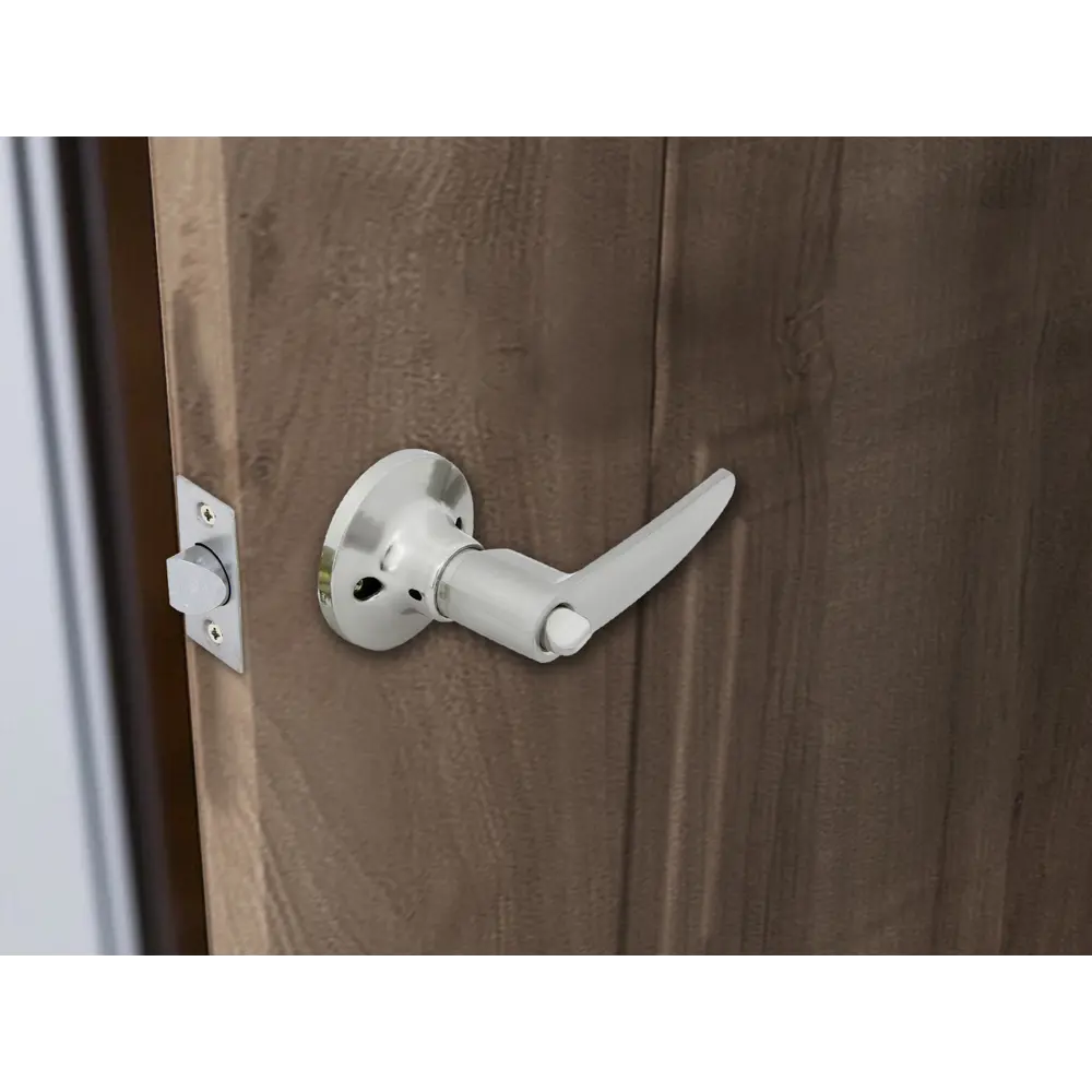 Ручка-защёлка 3502 SN BK, с фиксатором, цвет никель ФАБРИКА ЗАМКОВ STLM-2128292 - Вид №8