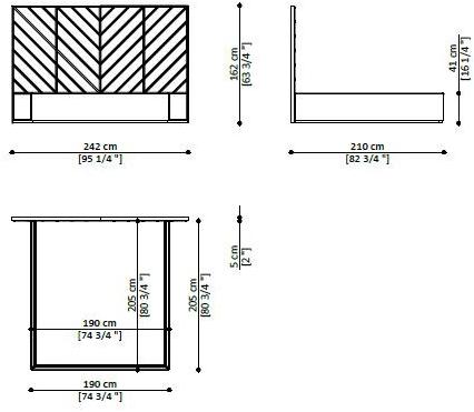 Paolo Castelli Двуспальная кровать из ткани с высоким изголовьем sun-id-1379140 - Вид №5