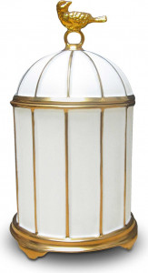 10571382 L’Objet Свеча 15см "Птица с клеткой" (позолота) Фарфор