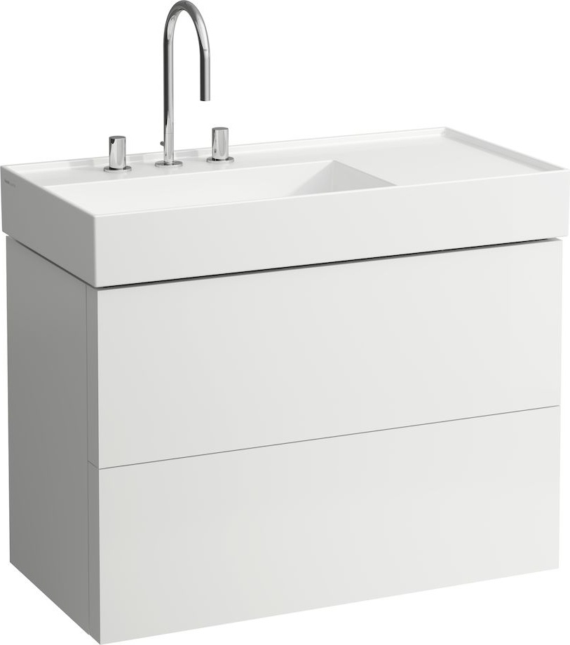 H4076180336401 Шкафчик под раковину, 2 ящика, включает в комплект органайзер, для раковины с полочкой справа 810338 LAUFEN PRO