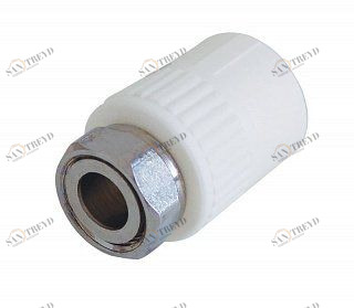 Муфта комбинированная KALDE D32х1" с накидной гайкой белая 3222TUN321000