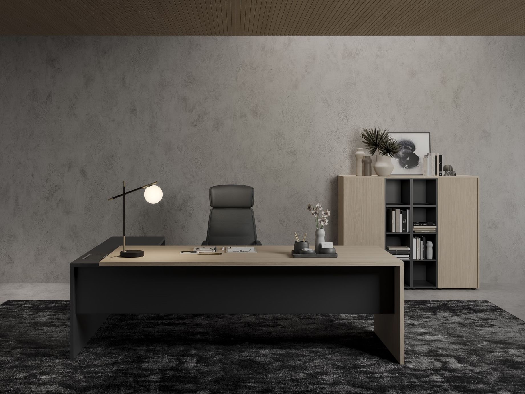 Прямоугольный рабочий стол Fenix-NTM® с системой кабельных втулок PROF ARCH-00051076 - Вид №1