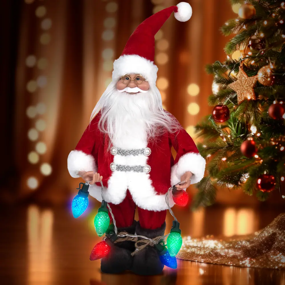 89381617 Электрогирлянда - фигура Дед Мороз для дома 6 ламп 40 см красно-белый STLM-1325517 Santreyd 
