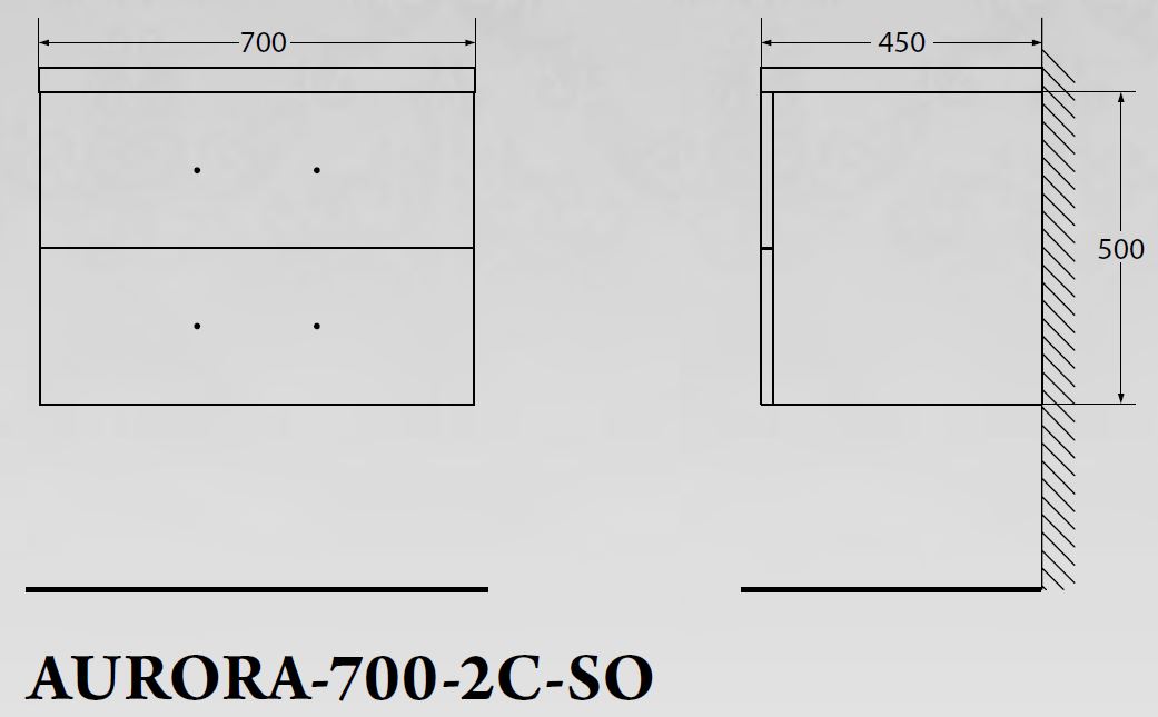 Мебель для ванной BelBagno AURORA-700-2C-SO-CP - Вид №1
