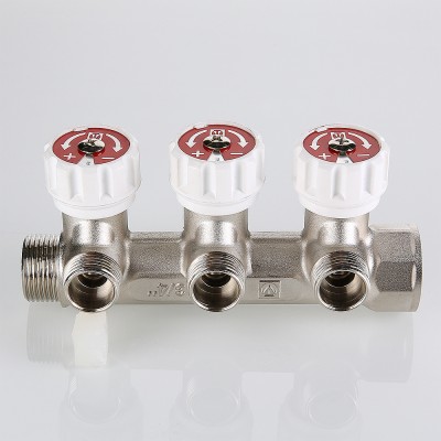 VTc.570.N.0502 Коллектор c регулирующими вентилями Valtec 3/4", 2 х 1/2"  - Вид №8