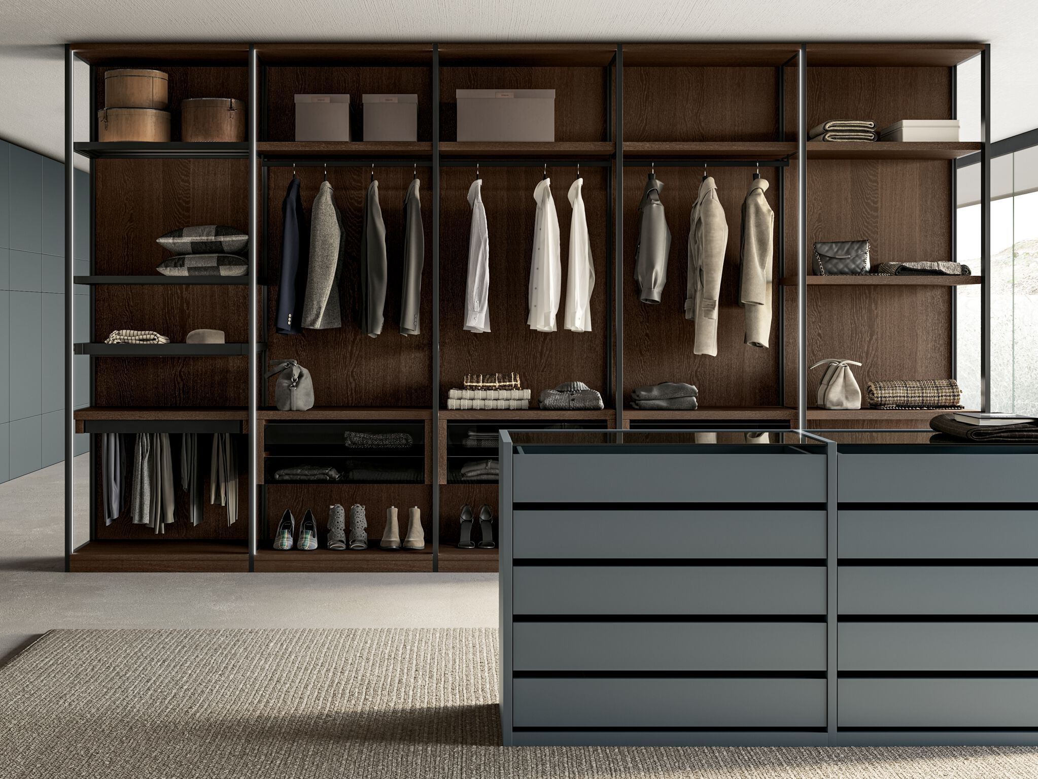 Модульная гардеробная с металлическим каркасом и спинками Dall'Agnese Wardrobe Collection ARCH-00151638