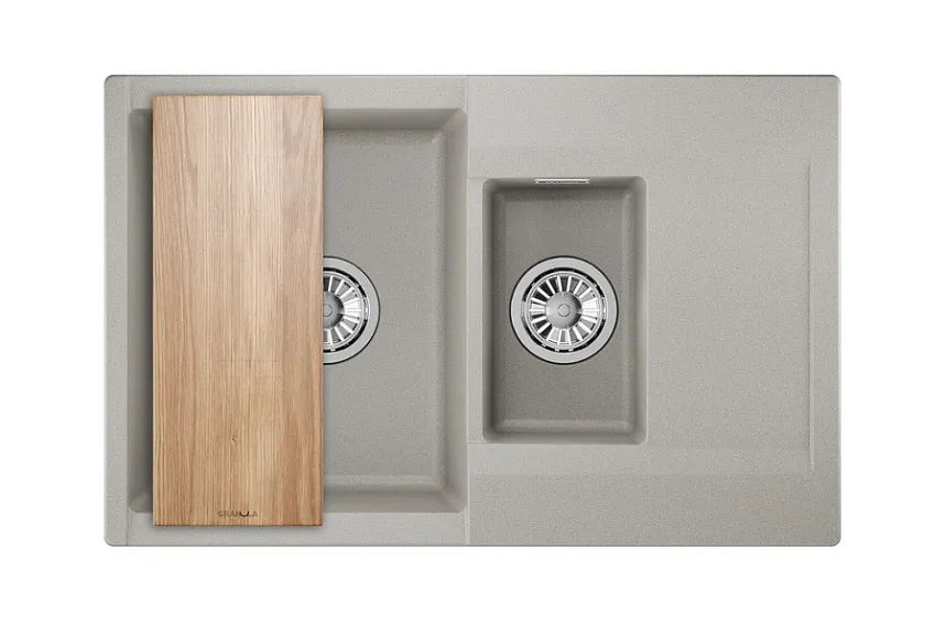 ES-7808, БАЗАЛЬТ, кухонная мойка, кварц, ESTETICA GRANULA 7808-ST280 - Вид №3