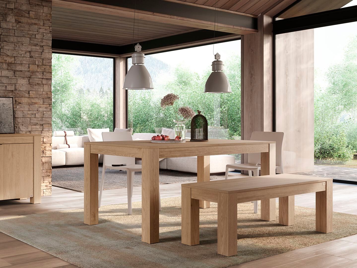 Дубовая скамья Mobili Fiver Rachele ARCH-00027441 - Вид №3