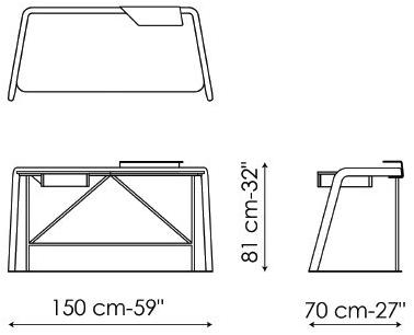 Bonaldo Письменный стол из дерева с ящиками sun-id-1495323 - Вид №2