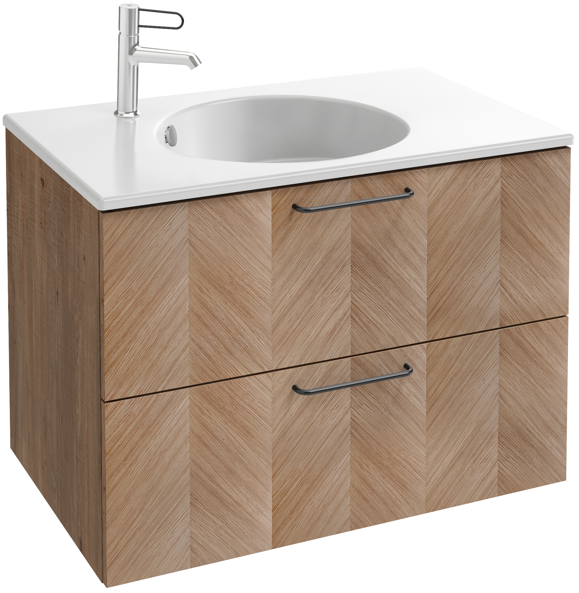 EB2522-R9-NR4 Тумба для столешницы 80 см, 2 ящика, черная ручка JACOB DELAFON ODÉON RIVE GAUCHE ODEON RIVE GAUCHE