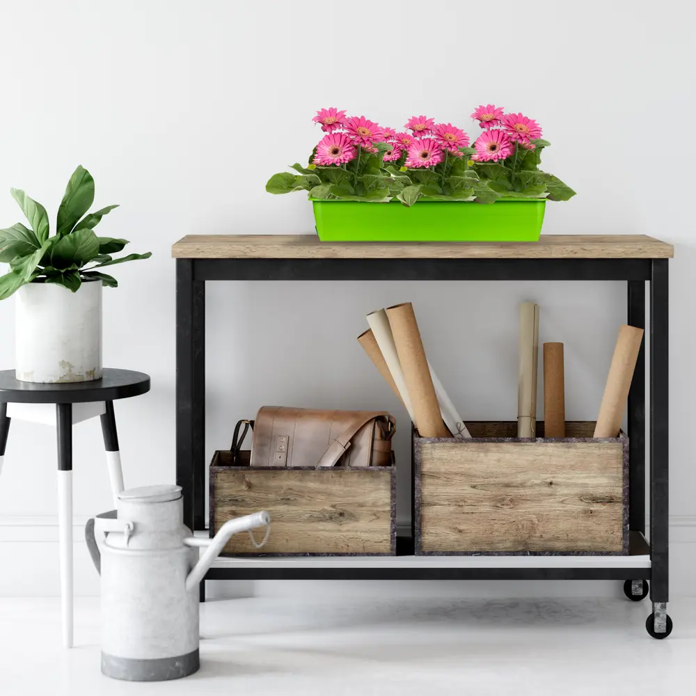 Ящик балконный Жардин 60x20x15.5 см v18 л пластик зелёный ТЕК.А.ТЕК STLM-2044295 - Вид №3