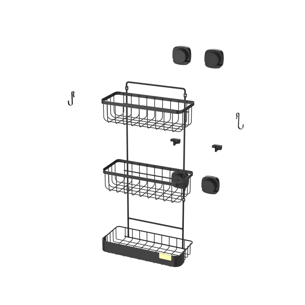 Полка для душа Iddis Soul LM006WC3Bi44 3 яруса цвет черный STLM-2009041 - Вид №1