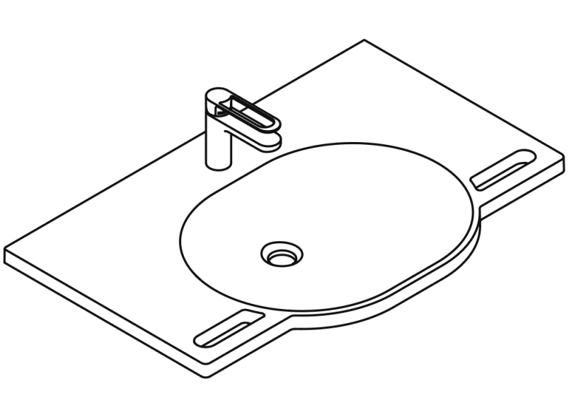 950.19.016 Комплект умывальника и смесителя HEWI Waschtische  - Вид №2