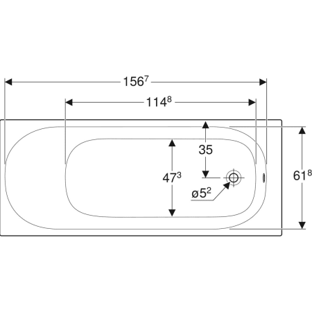 554.006.01.1 Прямоугольная ванна Geberit Soana, узкий край Geberit  - Вид №13