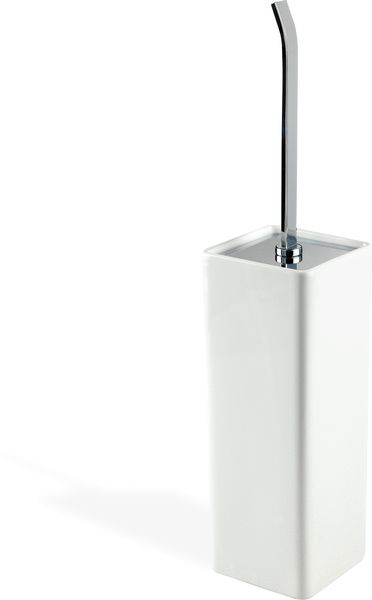 GE12M(08) Stil Haus Gea, настенный керамический ёрш, цвет хром - белая керамика