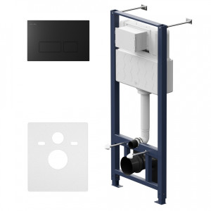 I012704.7038 инсталляция для подвесного унитаза с пневматич клавишей S пластик чёрн матовый AM.PM Pro