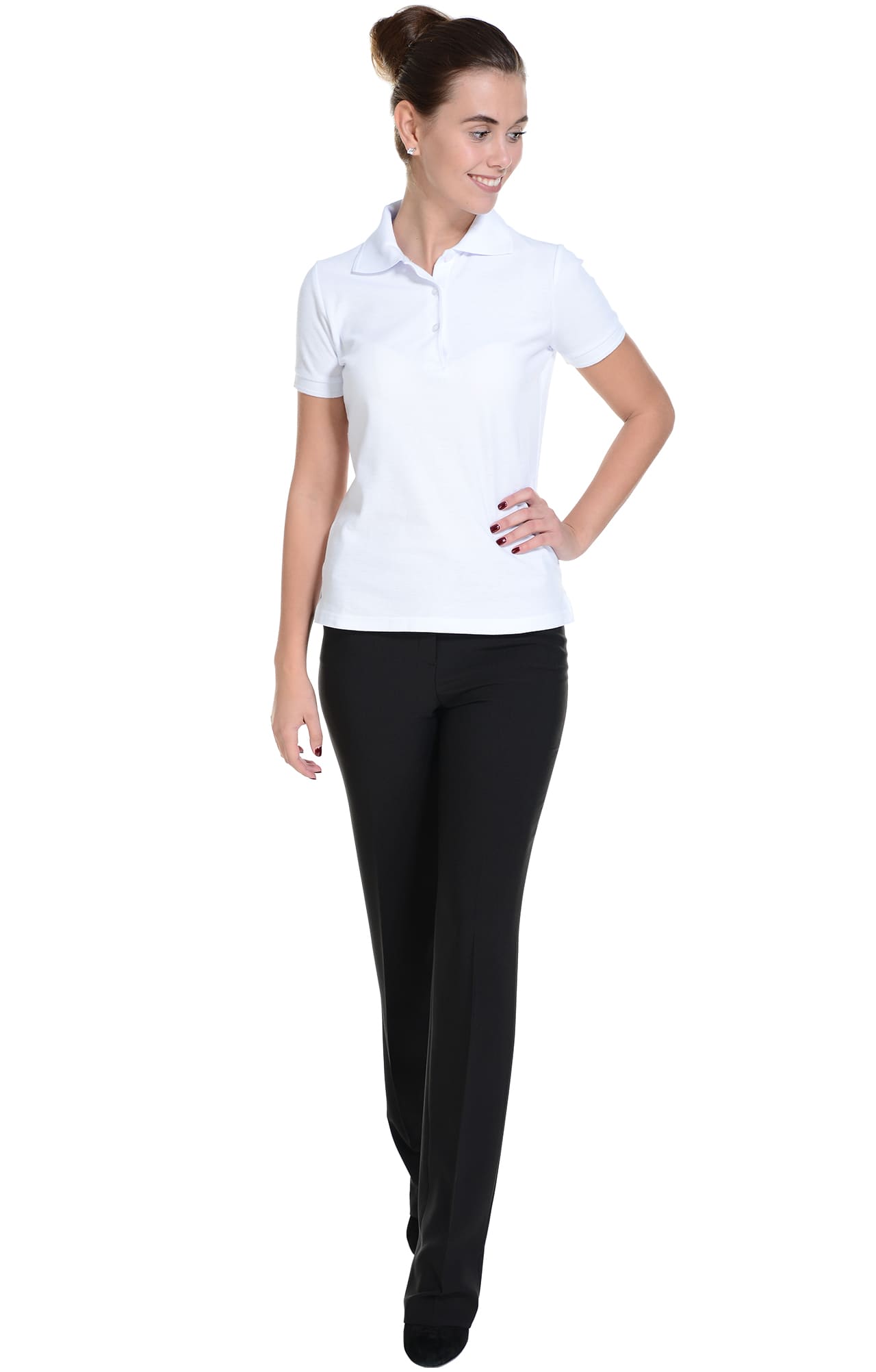 62162 Тенниска-поло женская белая LUXE  Одежда для салонов красоты  размер XXL  - Вид №8