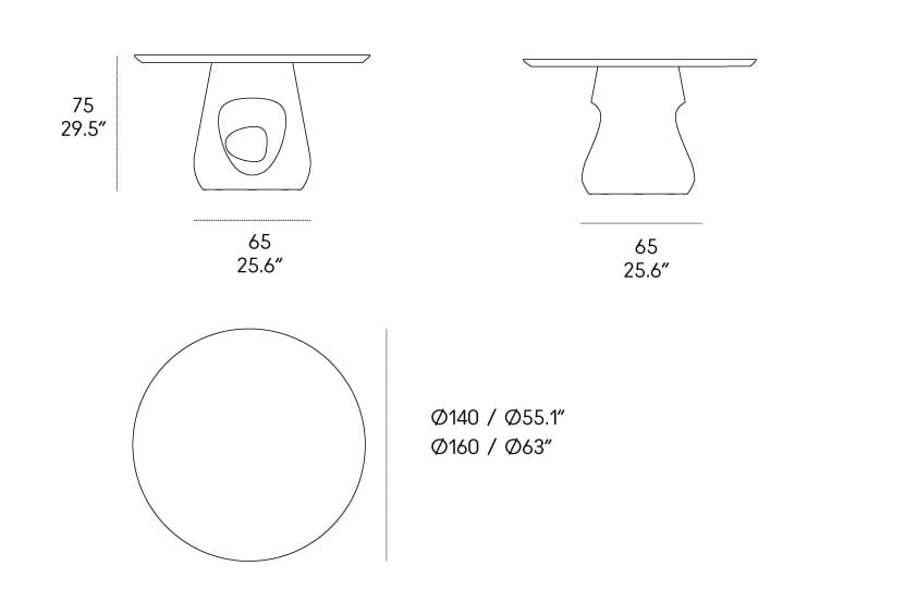 Овальный или круглый стол из дерева и бетона Casamania & Horm ARCH-00101214 - Вид №2