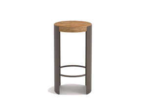 Металлический и деревянный табурет