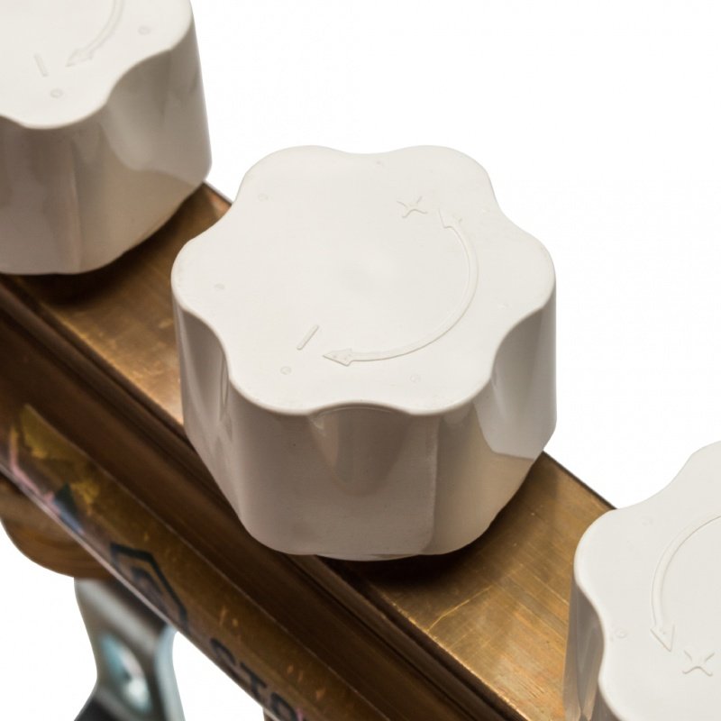 Распределительный коллектор из латуни STOUT 1" х 3/4" х 4 выхода без расходомеров SMB0468000004 - Вид №3