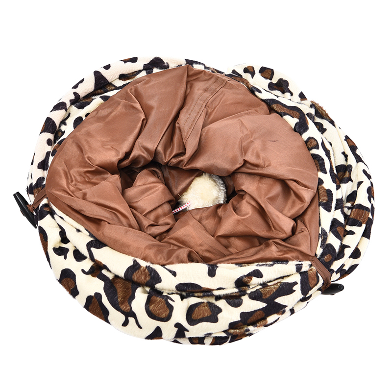 ПР0050055 Тоннель для кошек трехрукавный с леопардовым принтом 25х55см Foxie  - Вид №1