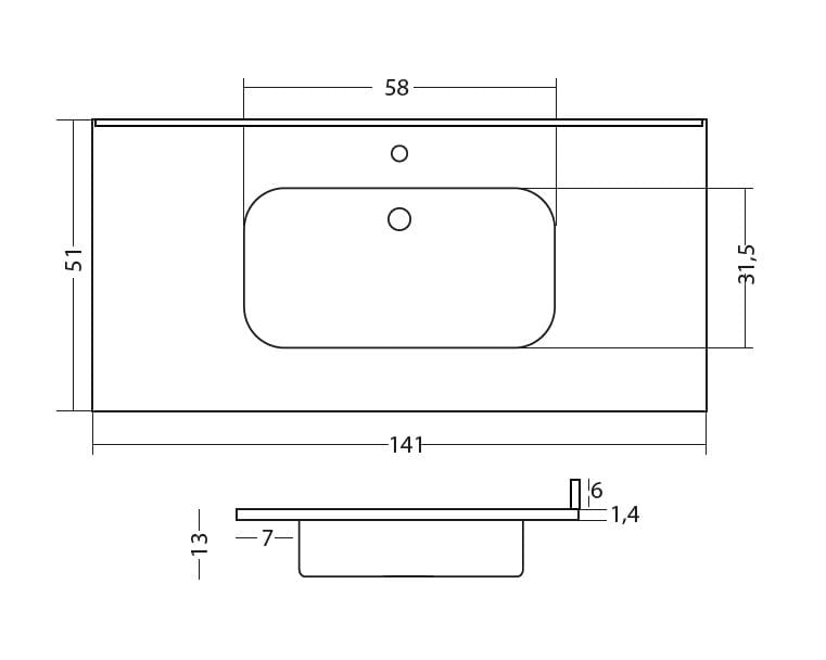Встраиваемый умывальник из смолы Gaia Mobili Complements ARCH-00028734 - Вид №8