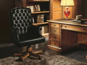 SCAPPINI & C Поворотное кожаное кресло для руководителей с 5 спицами 35th anniversary 2240