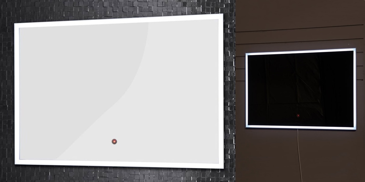 Зеркало 90*60, с внутр LED подсветкой, в алюм раме + Touch sensor Aquanet DL-03D 90 00180769 - Вид №1