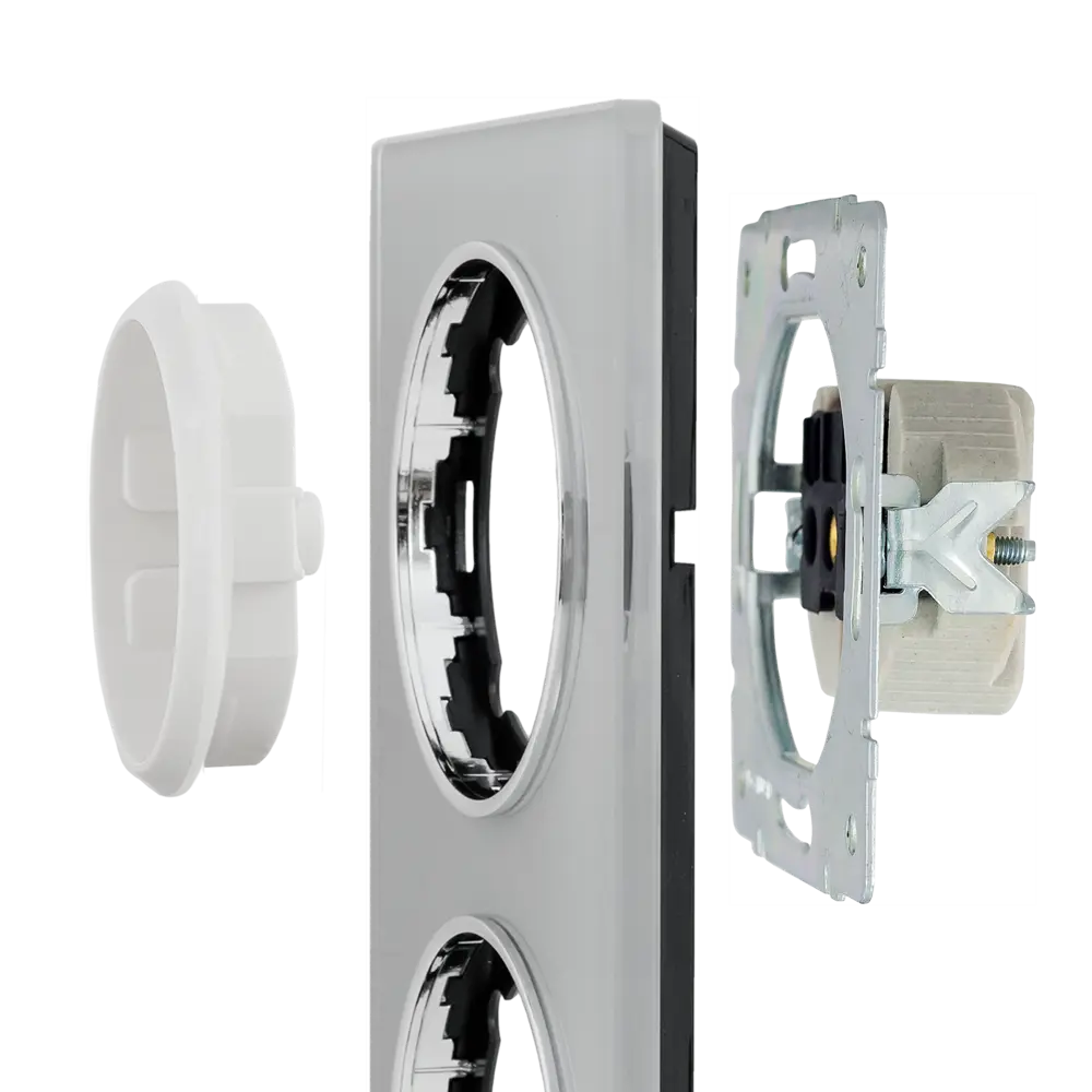 ONEKEYELECTRO Стеклянная рамка для розеток 5-местная серый глянец 82838535 Florence STLM-0036866 - Вид №3