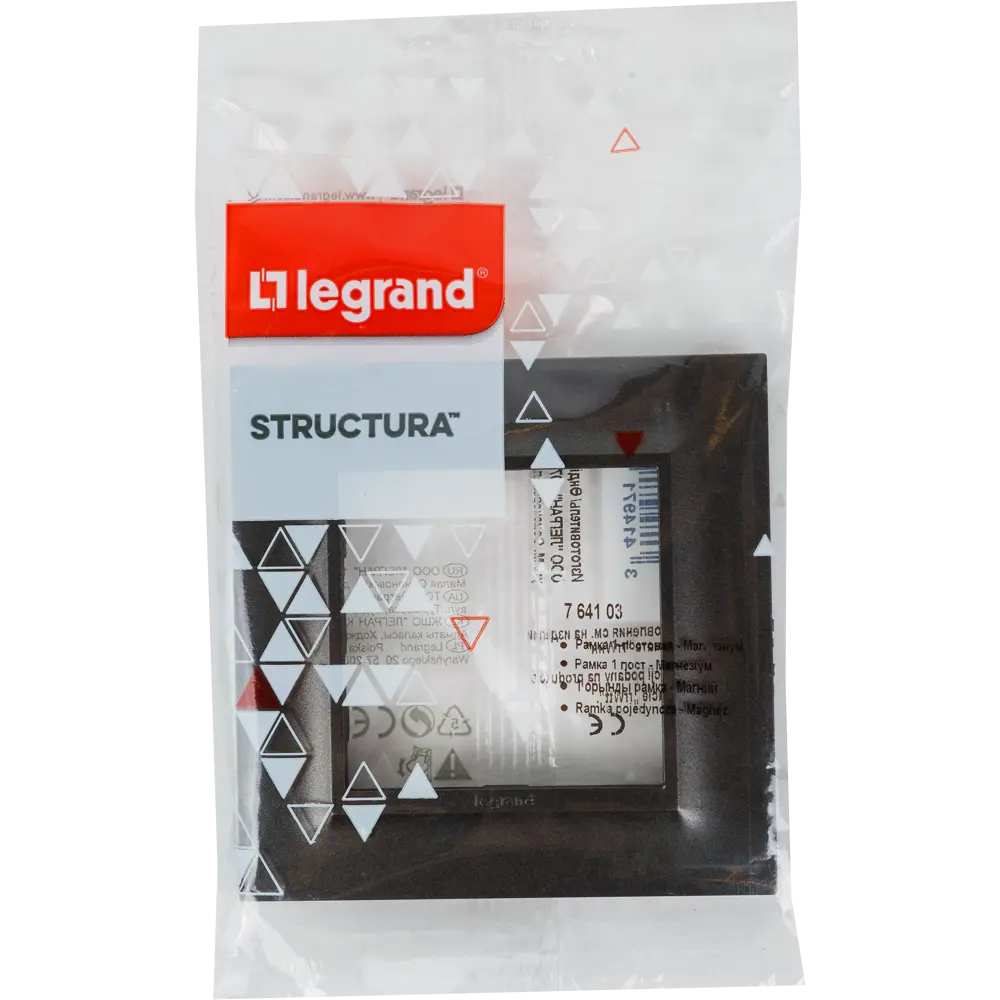 Рамка для розеток и выключателей Legrand Structura 1 пост цвет магнезиум STLM-2008681 - Вид №3