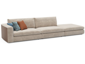 Тканевый диван с полуостровом