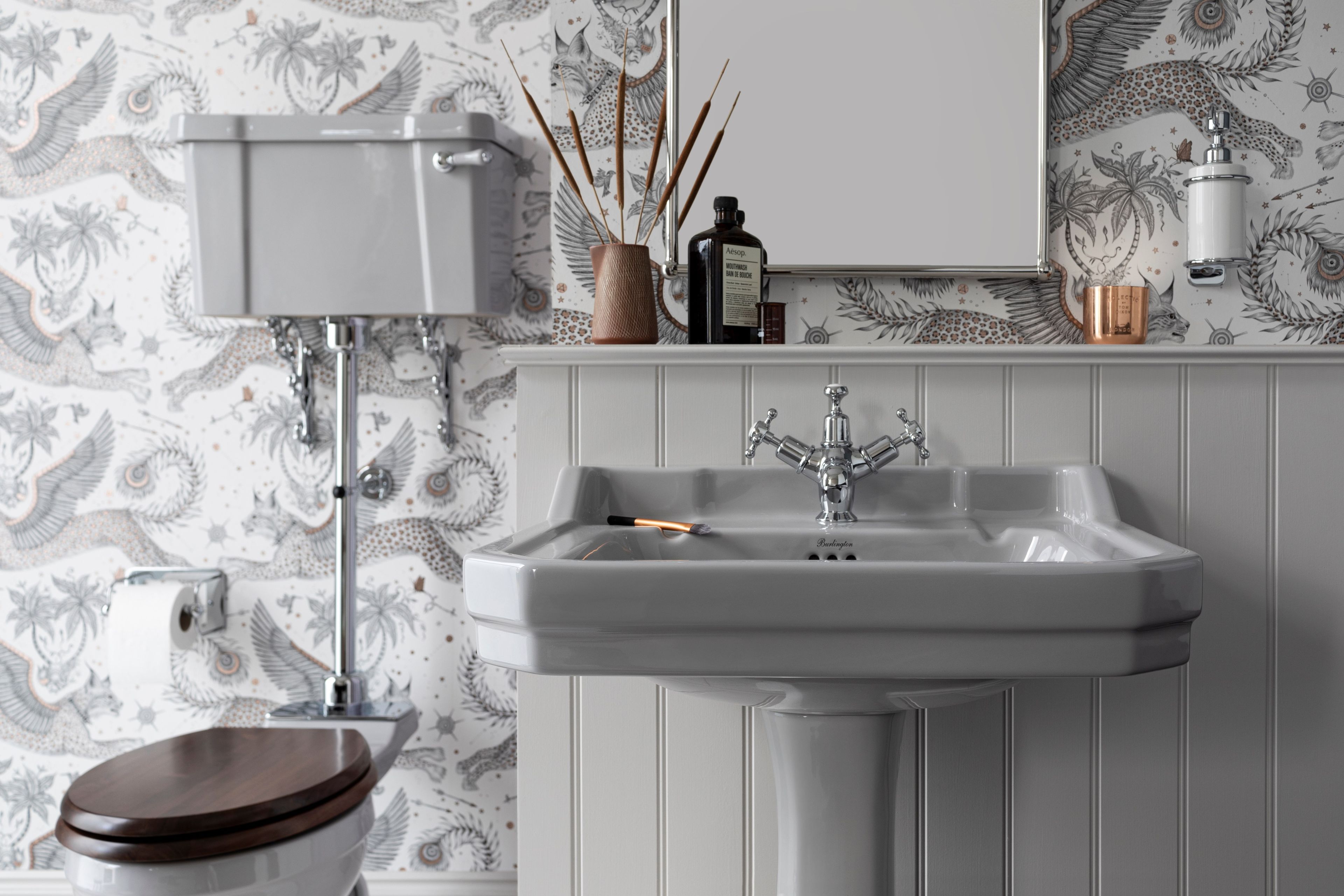 Прямоугольный умывальник из стекла на колонне Burlington На заказ ARCH-00028147 - Вид №10