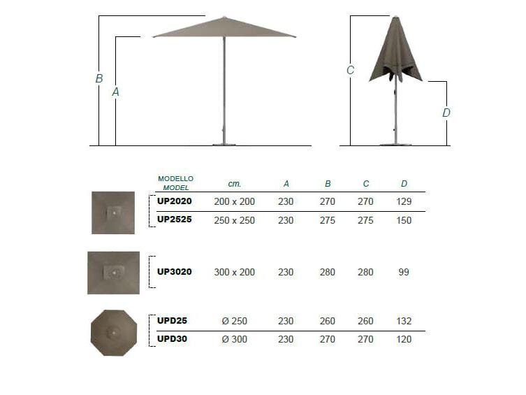 Зонтик с центральным полюсом Ombrellificio Poggesi UP ARCH-00144922 - Вид №11