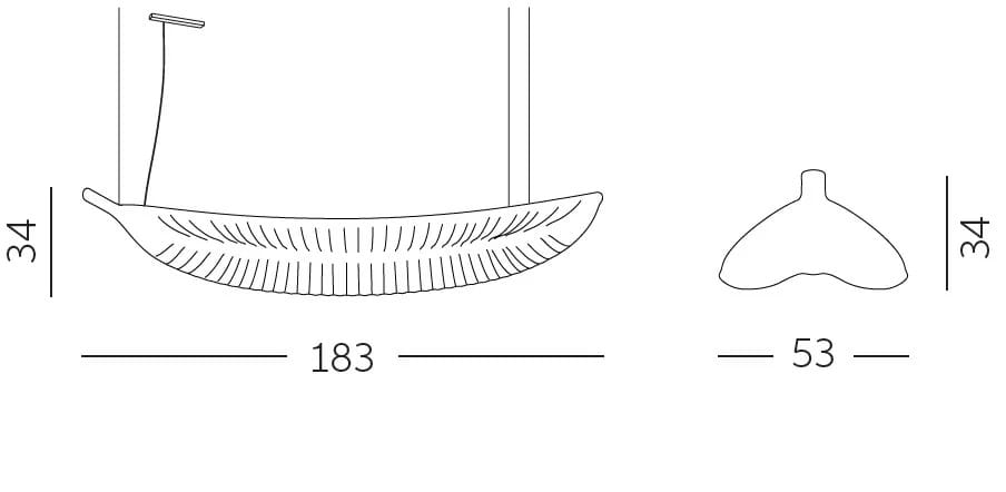 Светодиодный подвесной светильник из полиэтилена SLIDE банановый лист ARCH-00051671 - Вид №9