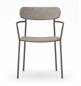 Vela Arredamenti Штабелируемый стул из железа и дерева с подлокотниками Bistro