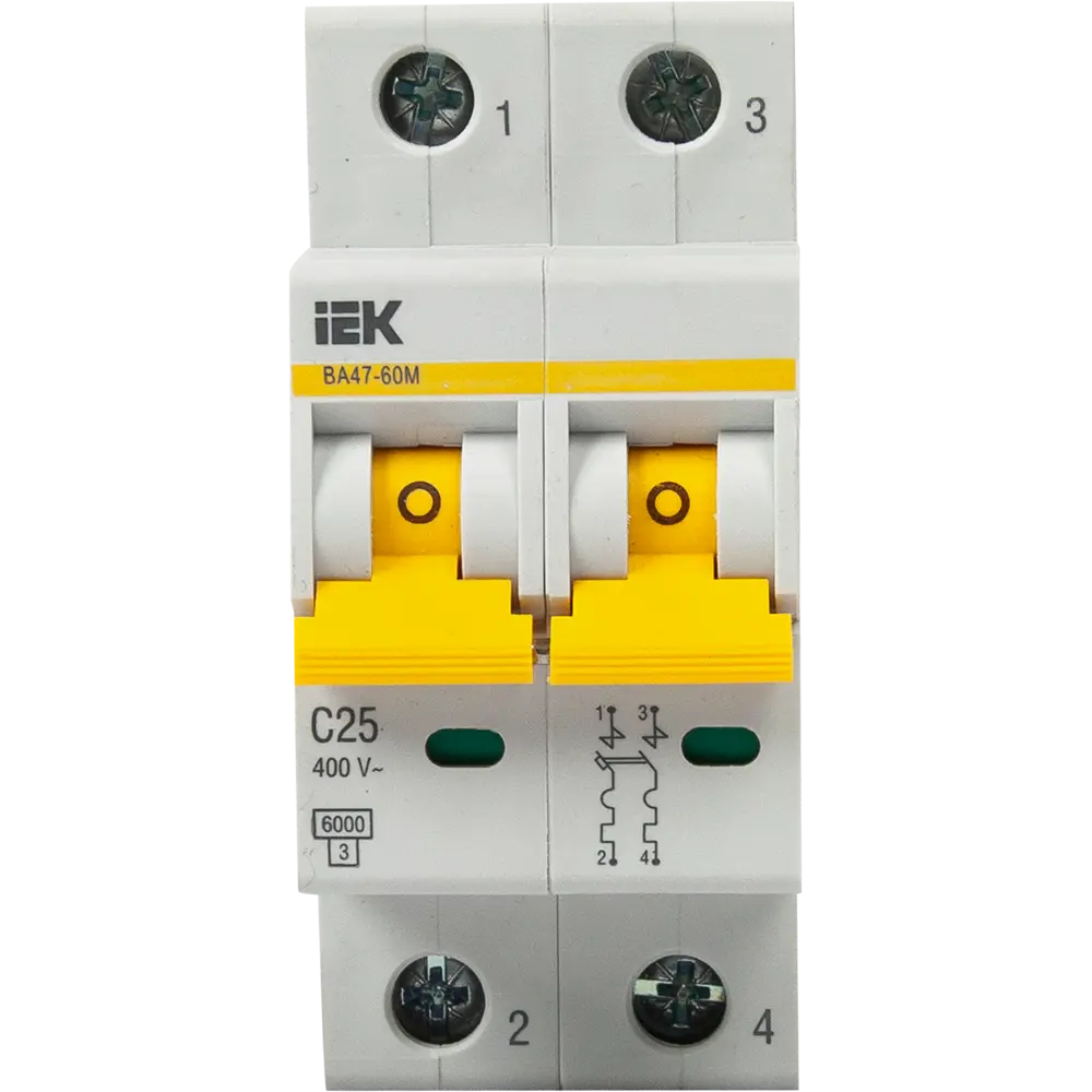 Автоматический выключатель IEK ВА47-60M 2P C25 А 6 кА STLM-2085754 - Вид №3