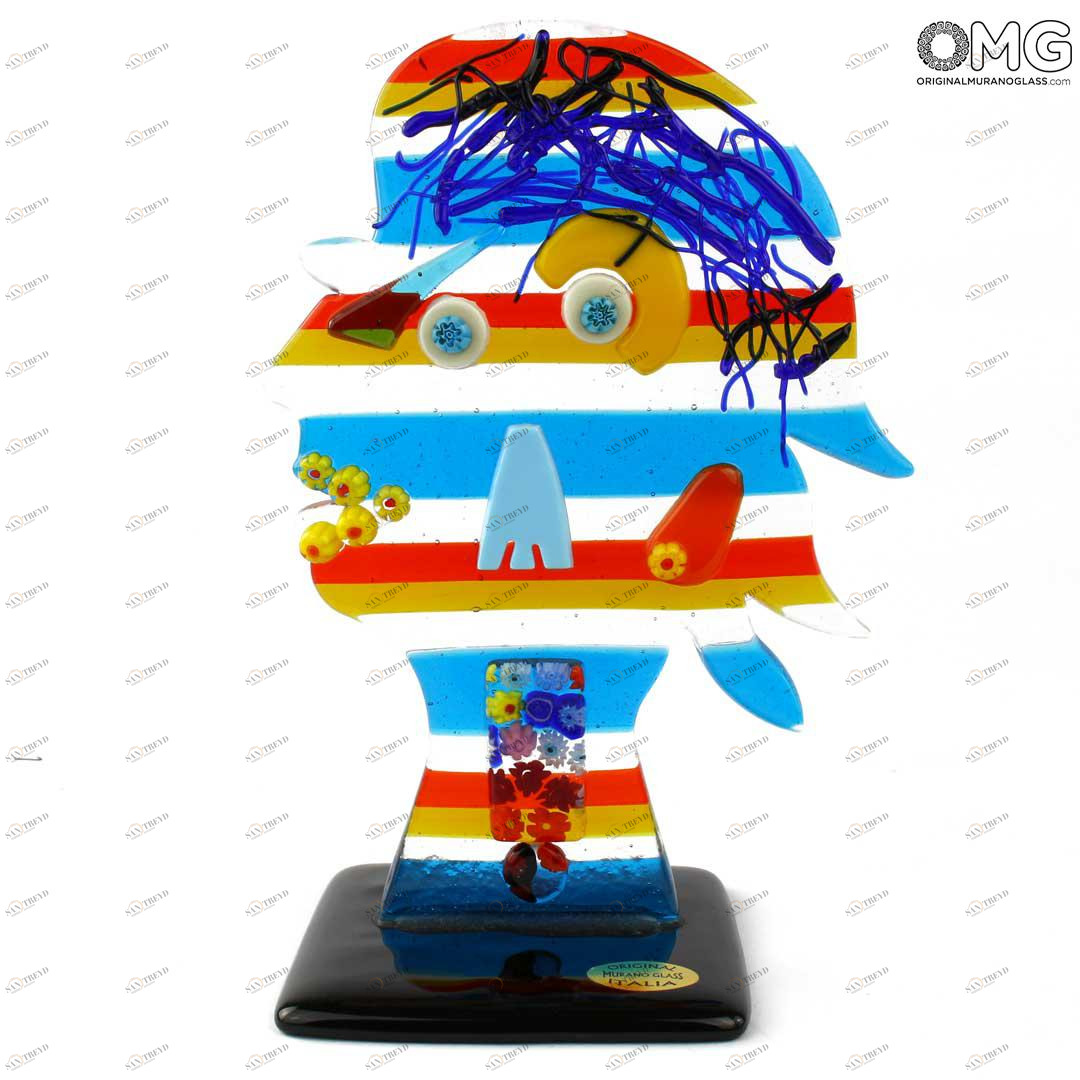2031 ORIGINALMURANOGLASS Скульптура В Стиле Пикассо - Кубизм - муранское стекло OMG 11 см PICASSO
