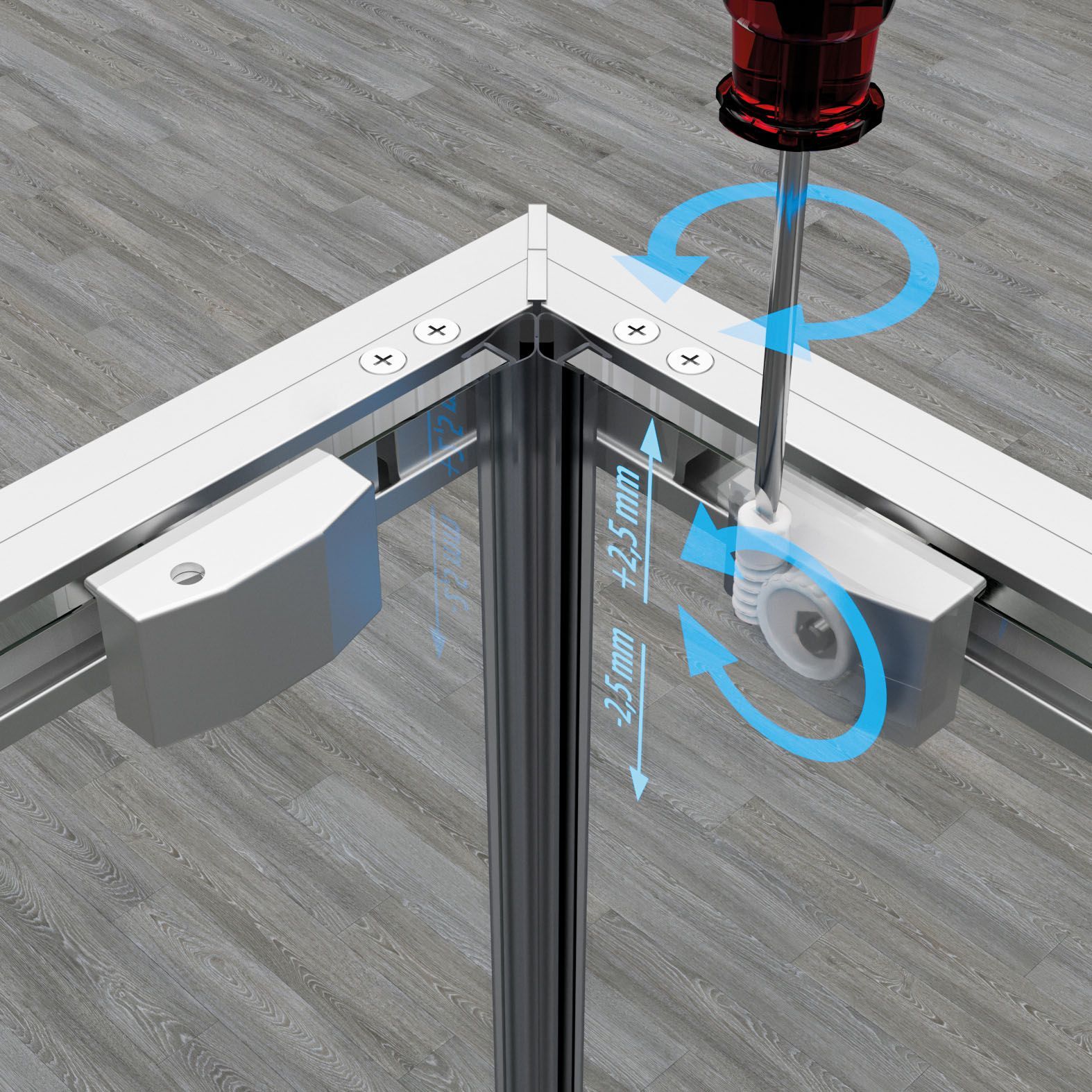 Алюминиевая и стеклянная душевая кабина с раздвижной дверью Novellini Рига ARCH-00130526 - Вид №3